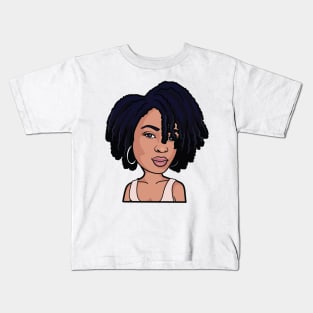 Black Woman with Blue Locs Kids T-Shirt